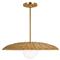 Visual Comfort Studio Mari Coastal Burnished Brass Rattan Shade Pendant - Large|Kathy Kuo Home