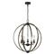 Visual Comfort Studio Allier Rustic Weathered Oak Iron Outdoor Chandelier|Kathy Kuo Home