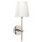 Visual Comfort Bryant Modern Polished Nickel White Glass Wallchiere Sconce|Kathy Kuo Home