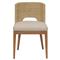 Adelyn Coastal Beach Beige Performance Brown Teak Woven Dining Chair|Kathy Kuo Home