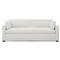 Weybridge Heathered Ivory Performance Bench Cushion Sofa - 88&quot;|Kathy Kuo Home