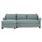 Pauline Chaise Heathered Teal Sectional - Left Chaise - 101&quot;|Kathy Kuo Home