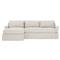 Pauline Sea Salt Performance Slipcovered Chaise Sectional - Left Chaise - 101&quot;|Kathy Kuo Home