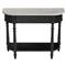 Florentine French Country White Marble Black Wood Demilune Console Table|Kathy Kuo Home