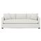 Clairmont Heathered Ivory Performance Bench Cushion Sofa - 89&quot;|Kathy Kuo Home