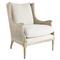 Will French Country Cream Performance White Wash Woven Cane Wing Chair|Kathy Kuo Home