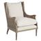 Will French Country Cream Performance Natural Grey Woven Cane Wing Chair|Kathy Kuo Home
