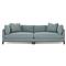 Adelle Heathered Teal Double Bumper Sectional - 116&quot;|Kathy Kuo Home