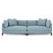 Adelle Eggshell Blue Performance Double Bumper Sectional - 116&quot;|Kathy Kuo Home