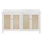 Worlds Away Boyd Coastal Natural Cane White Marble Double Vanity Sink - 60&quot;|Kathy Kuo Home