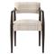 Pia Rustic Lodge Beige Plaid Brown Wood Dining Arm Chair|Kathy Kuo Home