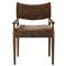 Odelia Modern Classic Brown Velvet Wood Dining Arm Chair|Kathy Kuo Home