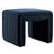 Leo Mid Century Modern Blue Velvet Ottoman|Kathy Kuo Home
