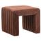 Leo Mid Century Modern Auburn Brown Velvet Ottoman|Kathy Kuo Home