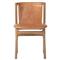 Blaise Rustic Lodge Brown Leather Natural Wood Dining Side Chair|Kathy Kuo Home