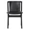 Blaise Rustic Lodge Black Leather Black Wood Dining Side Chair|Kathy Kuo Home
