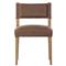 Ely Rustic Lodge Brown Leather Oak Dining Side Chair|Kathy Kuo Home