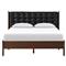 Hadley Rustic Lodge Black Leather Tufted Bed - Queen|Kathy Kuo Home