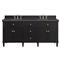 Gareth French Country Charcoal Quartz Black Wood Double Vanity Sink - 72&quot;|Kathy Kuo Home