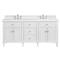 Gareth French Country White Zeus Quartz White Wood Double Vanity Sink - 72&quot;|Kathy Kuo Home