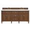 Gareth French Country White Zeus Quartz Brown Wood Double Vanity Sink - 72&quot;|Kathy Kuo Home