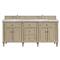 Gareth French Country Carrara Marble Whitewashed Wood Double Vanity Sink - 72&quot;|Kathy Kuo Home