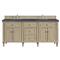 Gareth French Country Charcoal Quartz Whitewashed Wood Double Vanity Sink - 72&quot;|Kathy Kuo Home