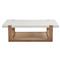 Beatrix Modern Classic White Quartz Natural Oak Coffee Table|Kathy Kuo Home
