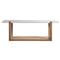 Beatrix Modern Classic White Quartz Natural Oak Console Table|Kathy Kuo Home