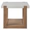 Beatrix Modern Classic White Quartz Natural Oak Side Table|Kathy Kuo Home