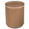 Mila Modern Classic Brown Tambour Oak Wood Round Side Table|Kathy Kuo Home