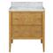 Bella Coastal Beach White Carrara Marble Natural Rattan Vanity Sink - 28&quot;|Kathy Kuo Home