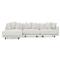 Toulouse Heathered Ivory Performance Modular 4-Piece Chaise Sectional - Left Chaise - 129&quot;|Kathy Kuo Home