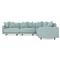 Toulouse French Blue Modular 5-Piece Corner Sectional - 129&quot;|Kathy Kuo Home