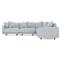 Toulouse Pale Blue Modular 5-Piece Corner Sectional - 129&quot;|Kathy Kuo Home