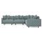 Toulouse Heathered Teal Modular 5-Piece Corner Sectional - 129&quot;|Kathy Kuo Home