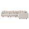 Toulouse Heathered Cream Performance Modular 5-Piece Corner Sectional - 129&quot;|Kathy Kuo Home