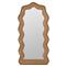 Adeline Coastal Beach Natural Rattan Scalloped Floor Mirror|Kathy Kuo Home