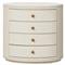 Beatrice Modern Classic Cream Painted Linen Oval Nightstand|Kathy Kuo Home