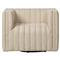 Leo Modern Classic Cream Tufted Outdoor Swivel Chair|Kathy Kuo Home