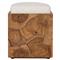 Thorn Coastal Beach Brown Teak Root Outdoor Stool|Kathy Kuo Home