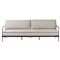 Gretchen French Country Grey Upholstered Black Aluminum Outdoor Sofa - 96&quot;|Kathy Kuo Home