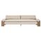 Sandari Modern Classic Beige Upholstered Teak Outdoor Sofa - 104.25&quot;|Kathy Kuo Home