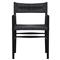 Mable Coastal Beach Black Wicker Teak Outdoor Dining Arm Chair|Kathy Kuo Home