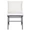 Inno Modern White Upholstered Black Teak Iron Outdoor Dining Side Chair|Kathy Kuo Home