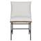 Inno Modern White Upholstered Natural Teak Iron Outdoor Dining Side Chair|Kathy Kuo Home