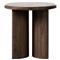 Paris Rustic Lodge Brown Teak Outdoor Round End Table|Kathy Kuo Home