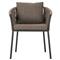 Porter Coastal Brown Upholstered Bronze Aluminum Outdoor Dining Arm Chair|Kathy Kuo Home
