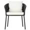 Porter Coastal White Upholstered Bronze Aluminum Outdoor Dining Arm Chair|Kathy Kuo Home