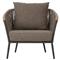 Porter Coastal Brown Upholstered Bronze Aluminum Outdoor Lounge Chair|Kathy Kuo Home